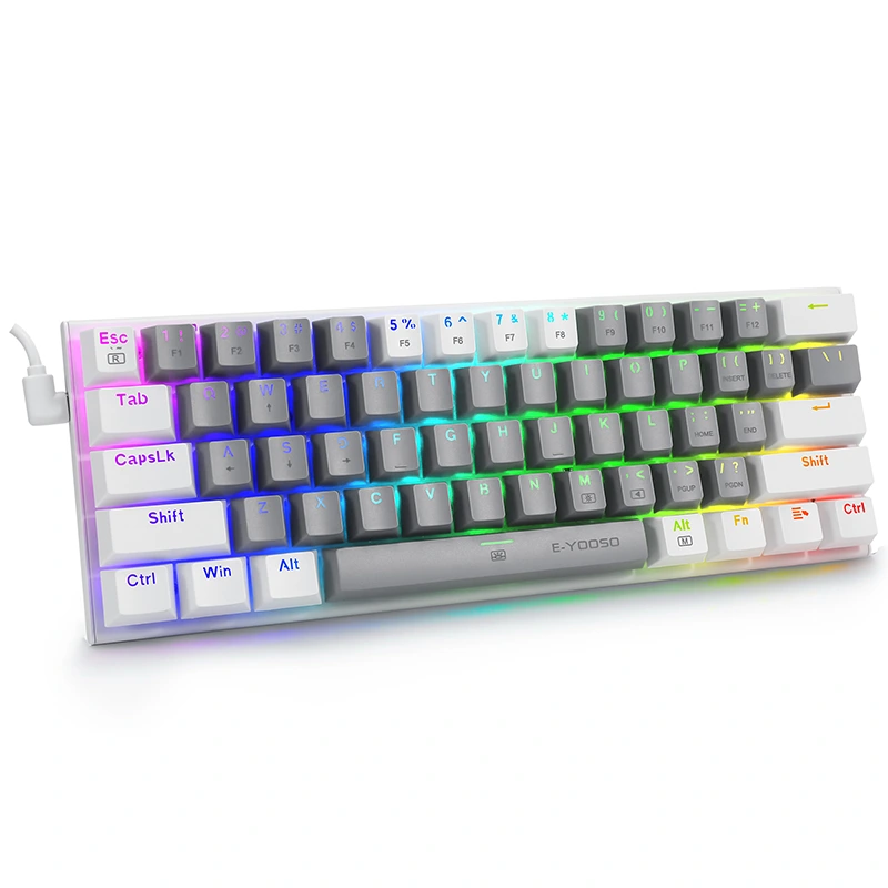 61keys 60 ٪ RGB لوحة مفاتيح ميكانيكية للألعاب السلكية