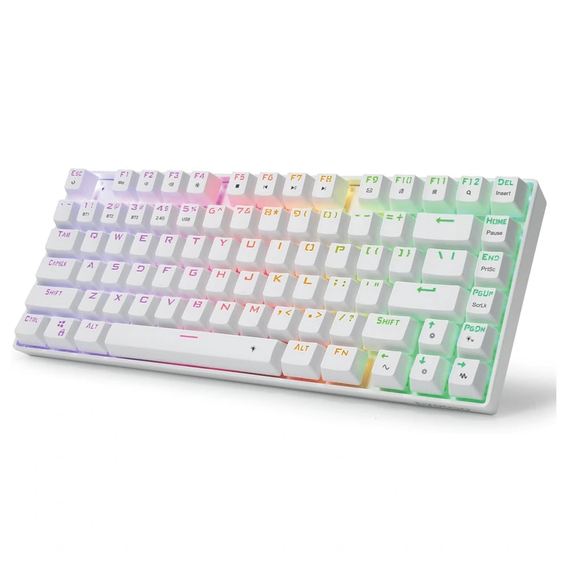 81 مفتاحًا لوحة مفاتيح ميكانيكية بلوتوث لاسلكية 2.4 جيجا هرتز RGB